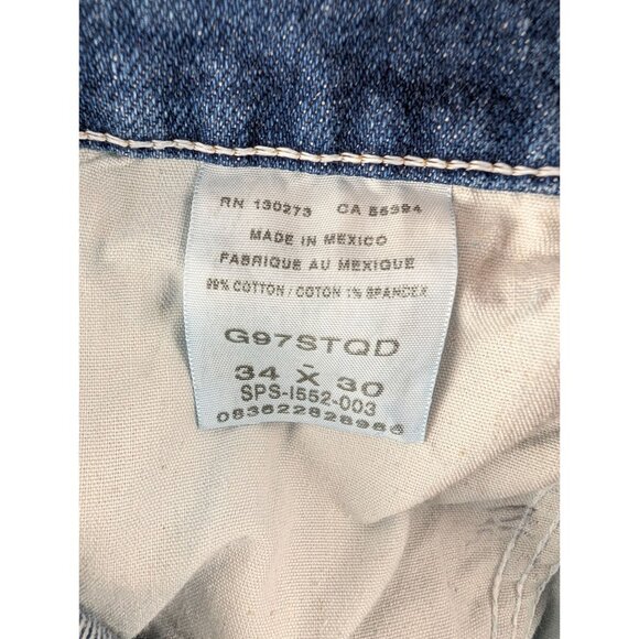 Wrangler Jeans Mens 34x30 Blue Straight Leg Denim - Picture 3 of 10